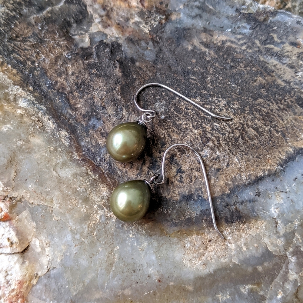 GENUINE PEARL • Pearl and Sterling Earrings